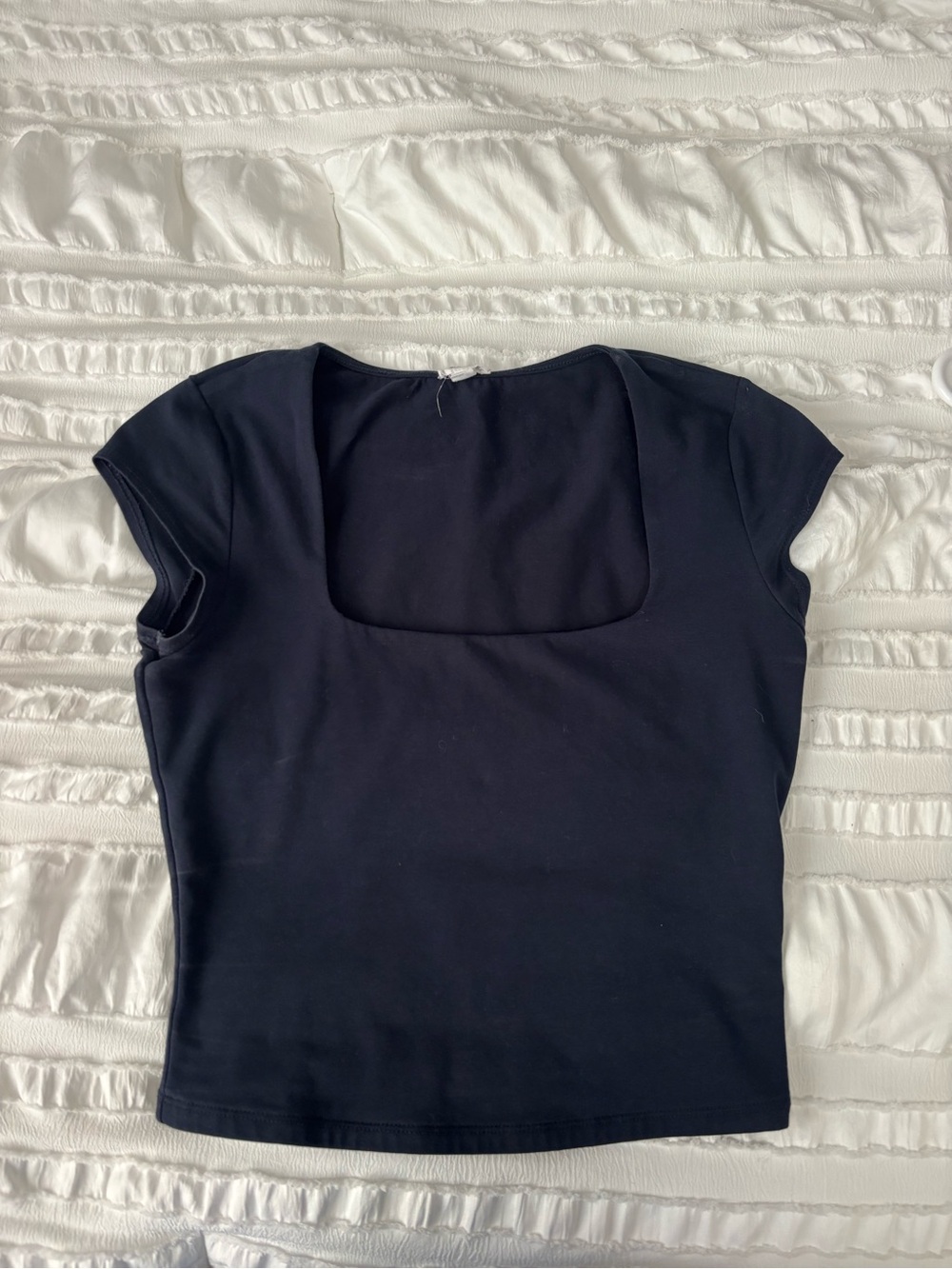 Garage navy square neck